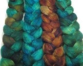 Wonder Bundle Polwarth & tussah silk roving 9.2 oz Coral Reef Dream - spinning and felting fiber