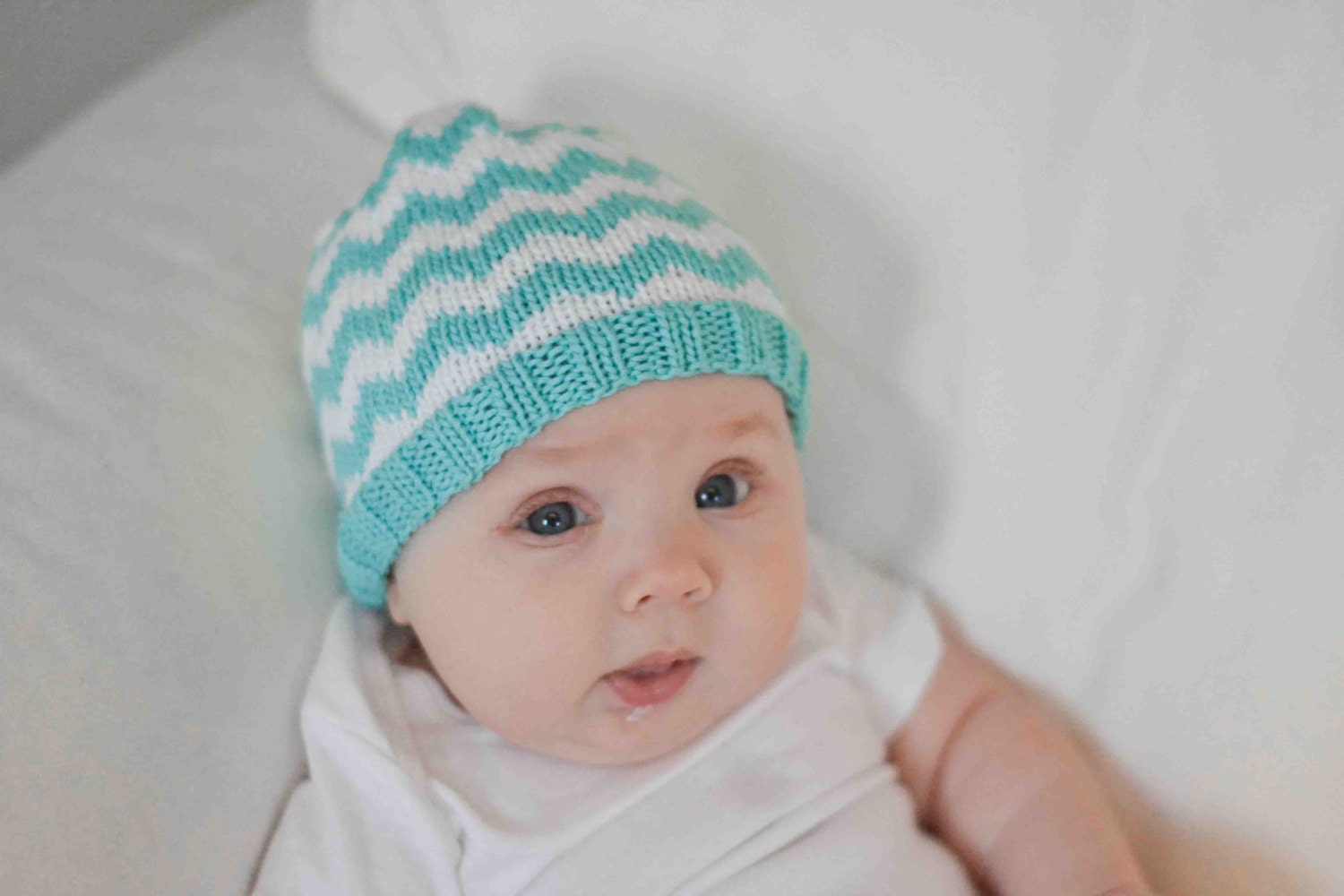 Knit Chevron Baby Hat Pattern