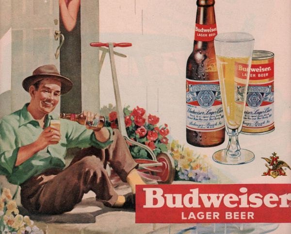 vintage budweiser beer 1948 advertisement gardener