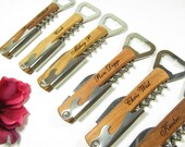 10 Personalized Engraved Wine Bottle Opener Corkscrew Pocket Knife Groomsman Bridesmaid Wedding Favor Keepsake Gift