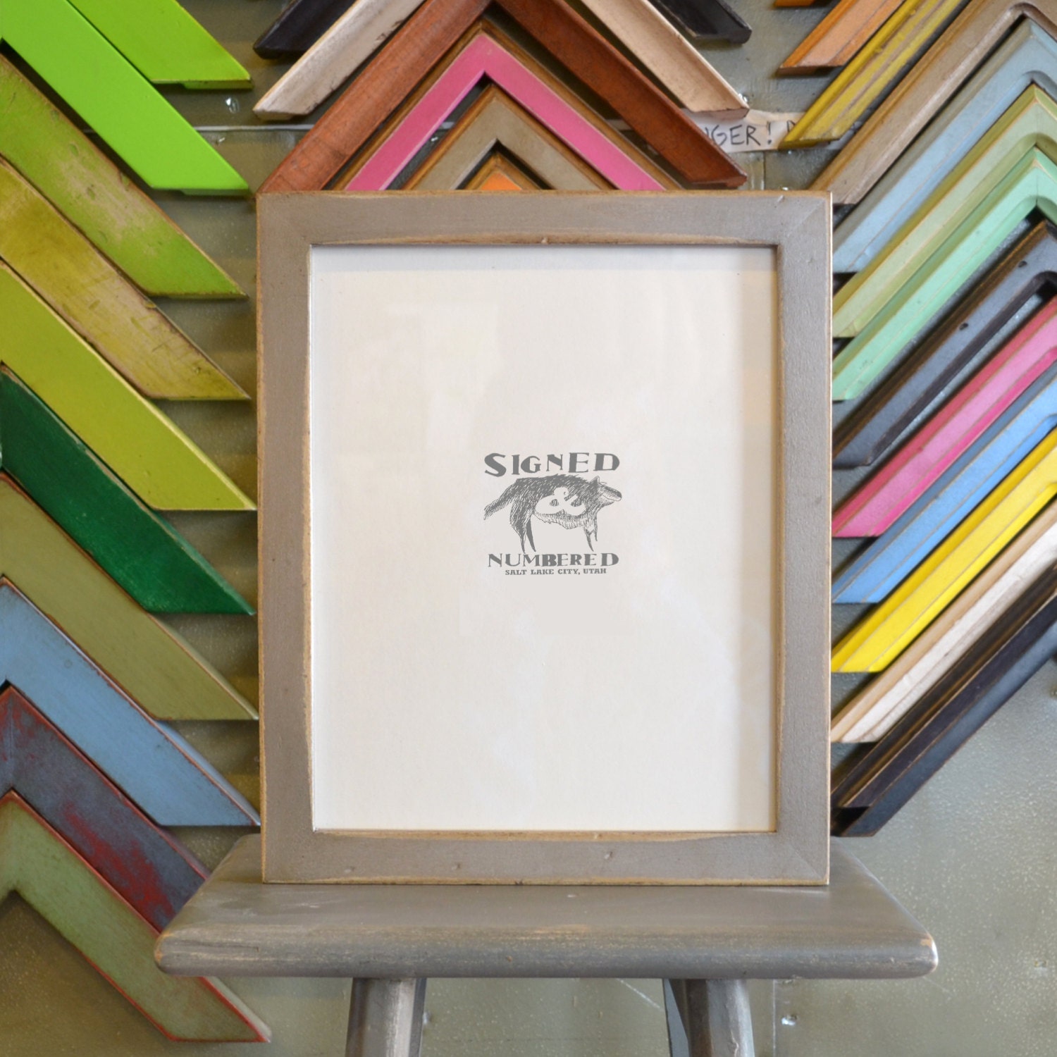 8x10 Picture Frame in 1x1 Flat Style with Super Vintage Silver Finish