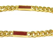 Avon gold tone and red dish brown vintage chain bracelet bangle SB13