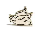 dove with olive leaf in beak mens vintage tie tack SB13