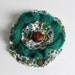 FLOWER BROOCH - green brooch - recycled brooch - flower pin - Lynn Minney Designs
