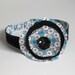 BLACK HEADBAND - reversible headband - floral headband -  teal headband - BONUS removable hair clip