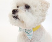 Dog bow tie- pet bow tie- dog collar accessory- red or aqua stripes and polka dots bow tie-more options available- wedding bow tie for dogs