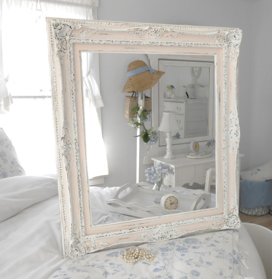 Frame shabby chic furniture home decor for mirror by backporchco