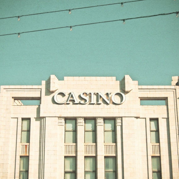 Casino - Architecture photography, art deco architecture, England photograph, Brighton, pastel blue green 8x8 Print