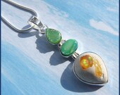 Druzy - Mexican Opal Mix - 925 Sterling Necklace  DC 8652