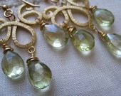Pastel Green Quartz Chandelier Earrings