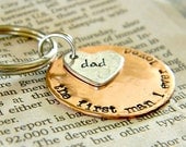 dad, father, custom hand stamped key chain
