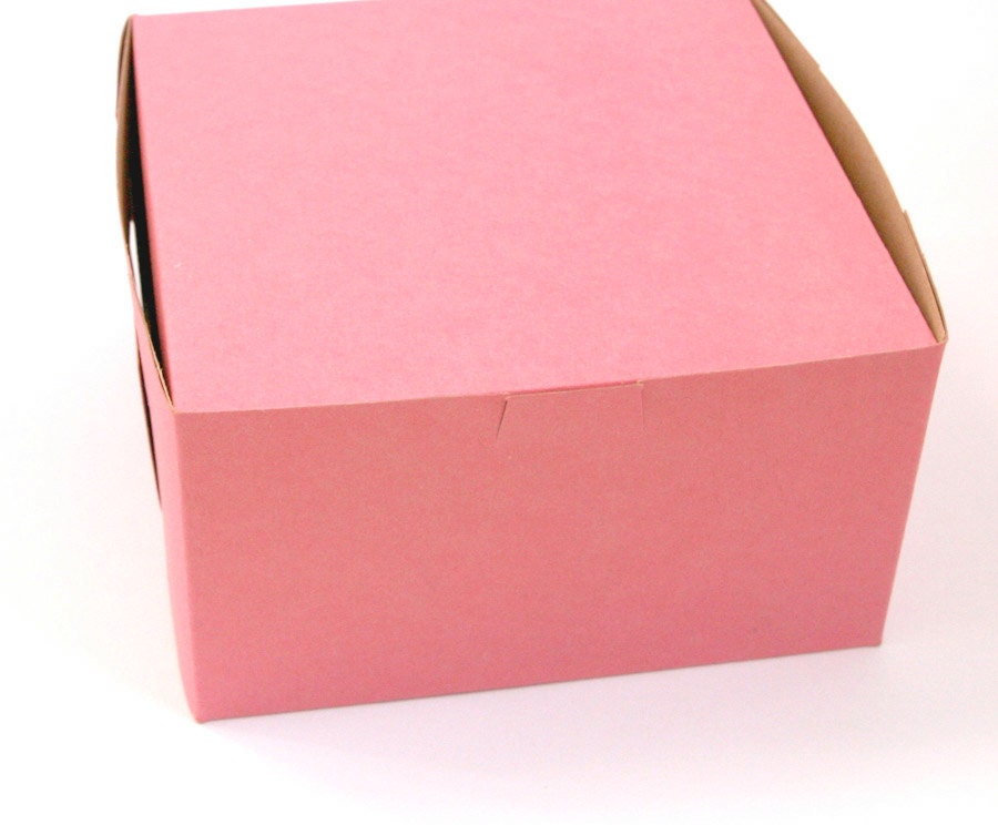 Bakery Boxes / Pastry Boxes - Pink - 7x7x4 inches (6)