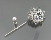 industrial wreath brooch - wreath pin - sterling silver brooch