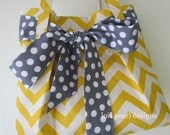 Yellow Chevron Bow Bag