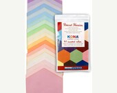 MEMORIAL WEEKEND SALE Precut Hexies Kona Cotton Pastel Palette - 41 Hexagons