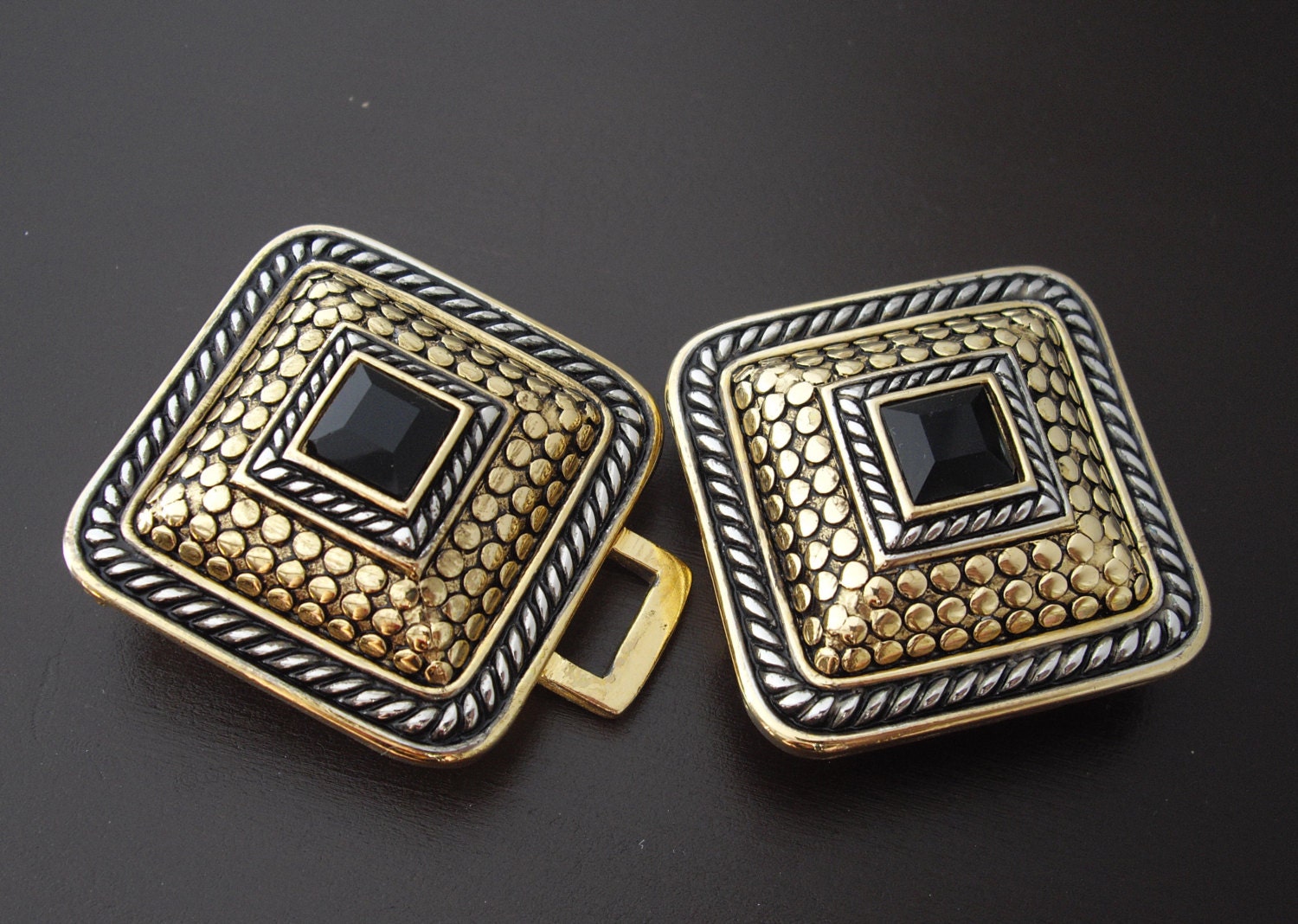 Vintage Paquette Gold and Silver Belt Buckles