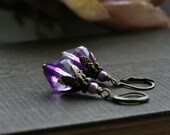 Handmade Purple  Earrings, Vintage Style Earrings, Vintage Inspired Jewelry, Purple  Jewelry -Iris