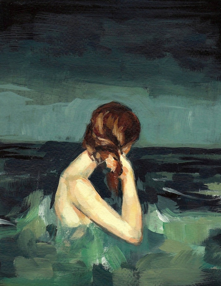 Married to the Sea . large giclee poster art print . 16 x 20 inches on 17 x 22 inch paper