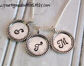 Personalized Initials Necklace - 3 Initials Sterling Silver Plated