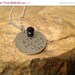 ON SALE Hand Stamped I Love Big As The Sky Silver Necklace Onyx Gemstone