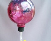 Hand Blown Art Glass Hummingbird Feeder