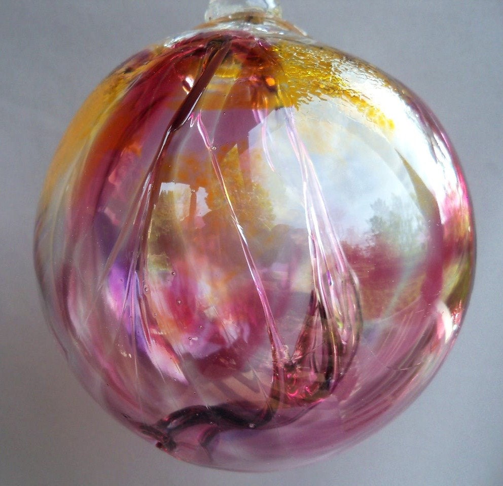 Hand Blown Art Glass Witch Ball/Ornament/Suncatcher