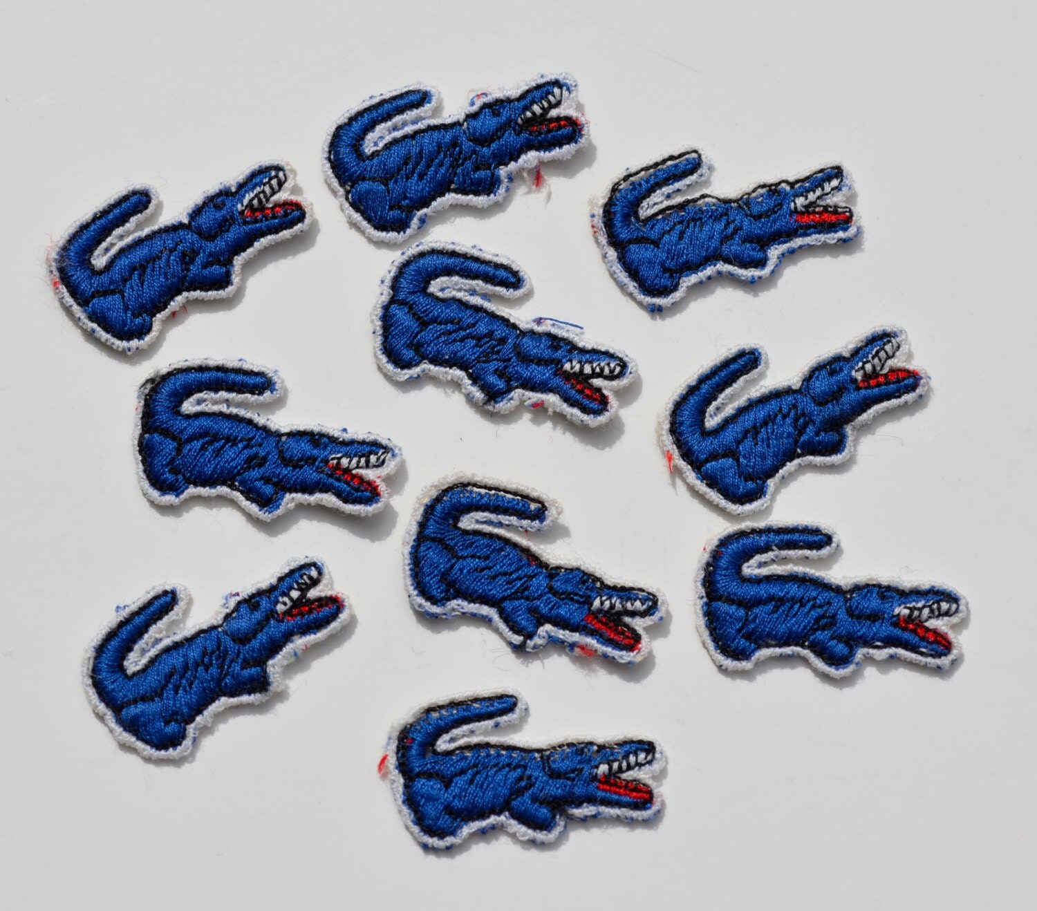 Vintage Blue Lacoste Alligator Patches Set Of 10