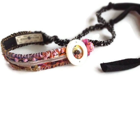 Reserved. One of a kind Headband Upcycled Boho Style