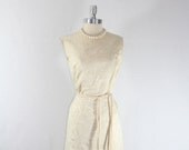 1950's Vintage Wedding Dress - Ivory Brocade Short Wedding Reception Dress