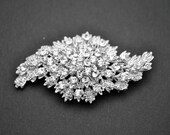 Jennifer - Rhinestone Brooch Component, Hair Comb, Brooch Bouquet, Wedding Brooch, Supply