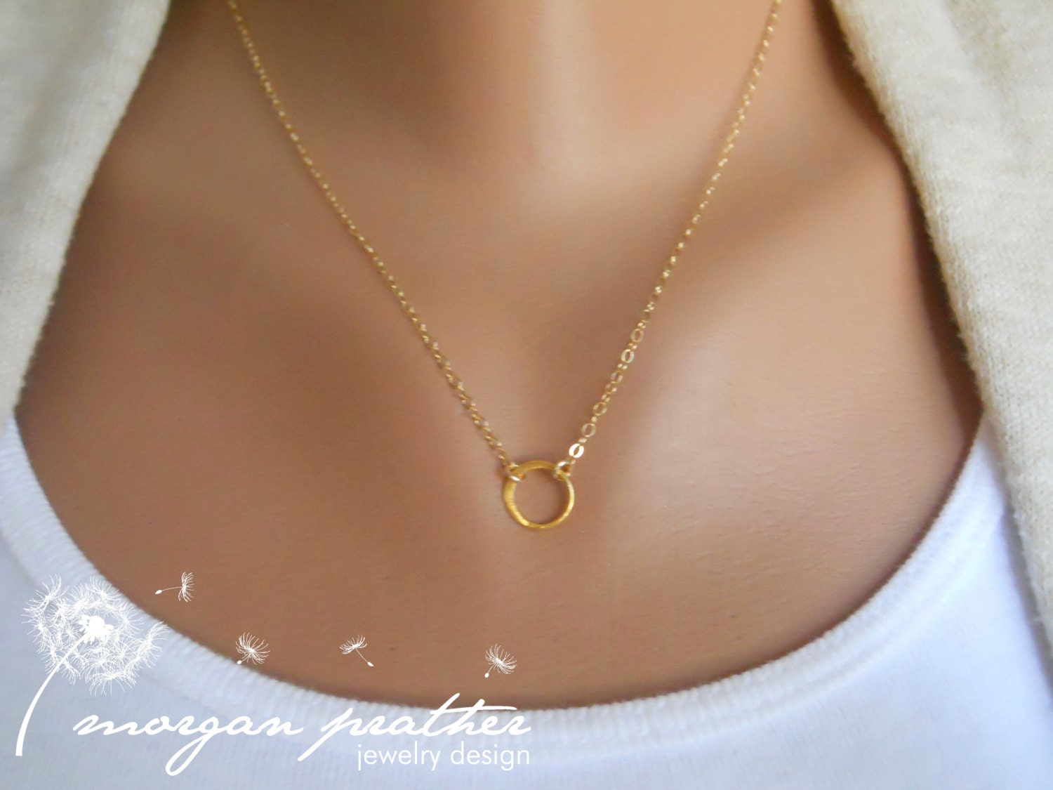 SALE - Single Circle Eternity Necklace in Gold - Measures 1/4" in diameter - Eternity Necklace - Perfect Gift - morganprather