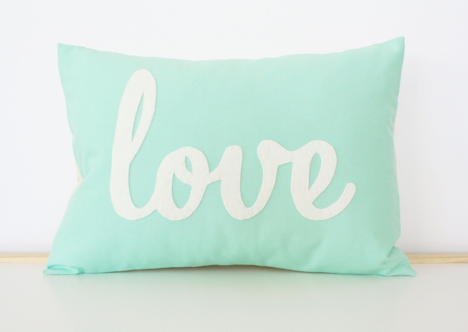 Light Teal Love Pillow