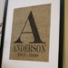Original Burlap Wedding or Anniversary Personalized Artwork