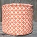 Orange outdoor pouf, round ottoman 18", trellis pouf, orange outdoor ottoman, pouffe, bean bag chair, orange floor cushion, outdoor pillow