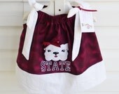 MSU Mississippi State Applique Bulldog  Pillowcase Dress Personalized  12M - Size 8.