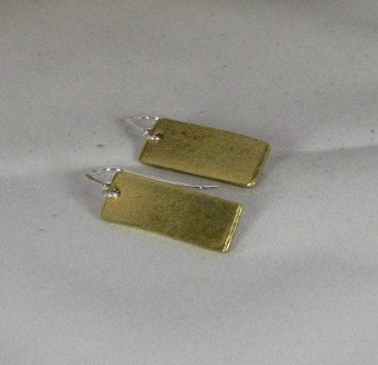 1 inch Brass bar earrings