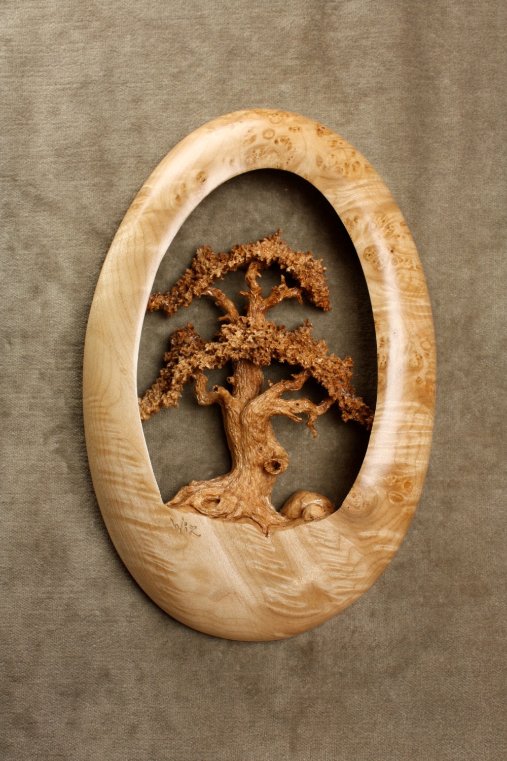 Oak Tree Wood Carving, Ooak Fathers Day Gift for Dad, Anniversary Gift for Him by Gary Burns the Treewiz, Wedding Gift Handmade in Oregon