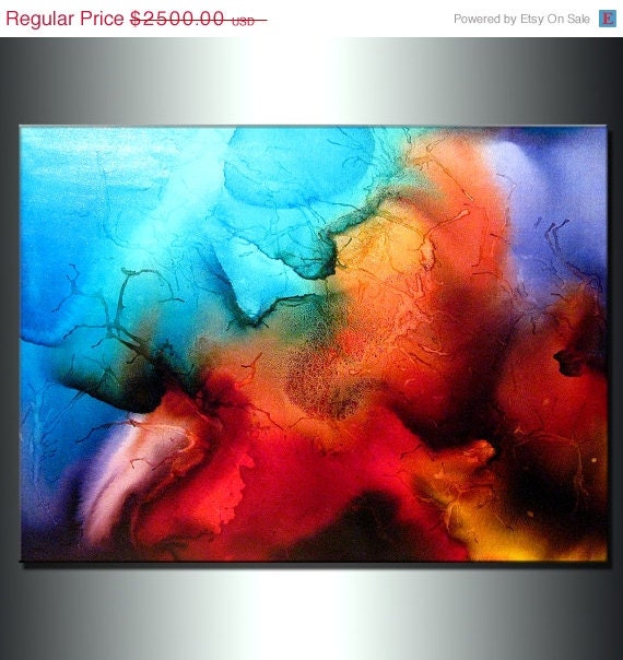 Abstract Art, Huge Abstract Painting, Original Abstract painting, Contemporary Modern Fine Art, Colorful Canvas Art, by Henry Parsinia 48x3