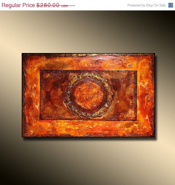 Original Abstract painting Contemporary  textured palette knife art, Fine Art  by Henry Parsinia Large 36x24