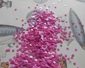 sequins, lipstick pink, opaque AB (rainbow) finish, 3mm