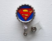 Superman - ID Badge Holder - Mens Badge Reel - Name Badge Holder - Nurse ID Badge Clip - Nursing Badge
