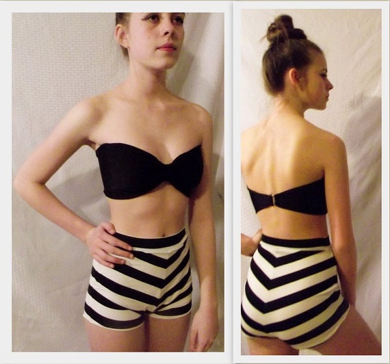 Vintage Bathers Chevron Bottoms Bandeau
