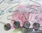 Wax Seal Monogram Necklace with Birthstone, Initial, Personalized Jewelry