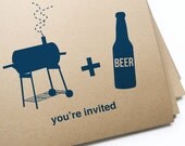 DIY Printable BBQ & Beer Invitations / Instant Download PDF File