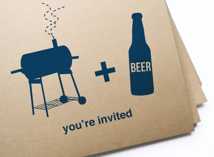 DIY Printable BBQ & Beer Invitations / Instant Download PDF File