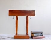 Vintage Wooden Banker's Desk Lamp