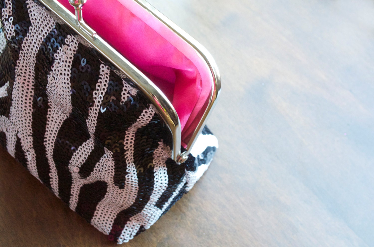 SALE Zebra Sequin Clutch Fashion Handmade - Wedding Bridesmaid Gifts - Handbags - Bag by Lolis Creations