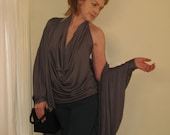 Draped Cowl Neckline Halter Top Blouse Tee Tunic in Jersey (More Colours) XSmall - Large - Made to Order