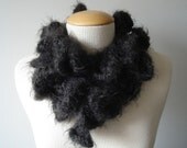 Curly fuzzy chocolate brown scarf