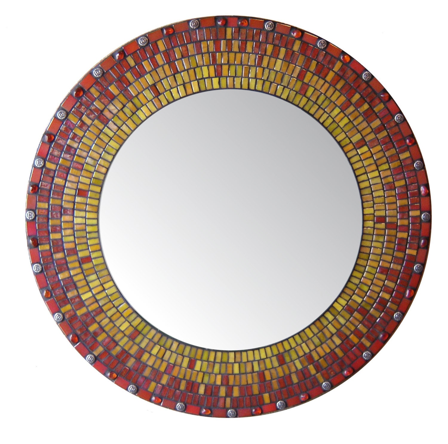 Sun Ray Mosaic Mirror - Round 24"